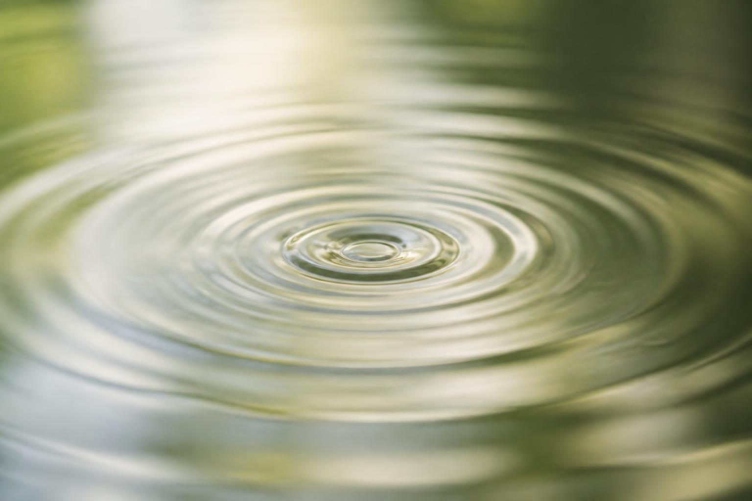 Soft concentric water ripples